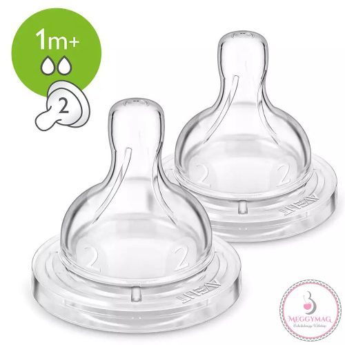 Philips AVENT etetőcumi Classic Anti-Colic 2db 2 cseppes 1hó, UTOLSÓ DARAB!