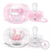 Philips AVENT játszócumi ultrasoft 0-6hó lány Text 2db, UTOLSÓ DARAB!