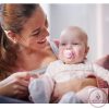 Philips AVENT játszócumi ultrasoft 0-6hó lány Text 2db, UTOLSÓ DARAB!