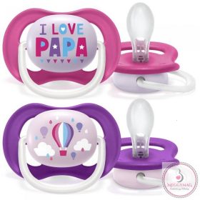 Philips AVENT játszócumi ultra air 6-18hó lány Text 2db