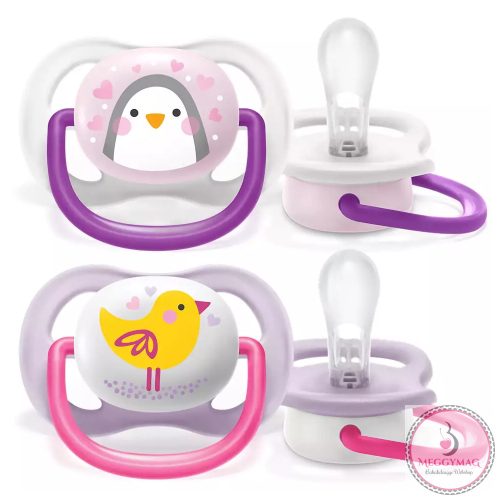 Philips AVENT játszócumi ultra air 0-6hó lány állatos 2db