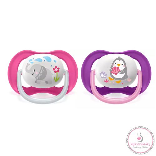 Philips AVENT játszócumi ultra air 6-18hó lány állatos 2db