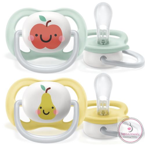 Philips AVENT játszócumi - ultra air 0-6hó neutral 2db alma-körte