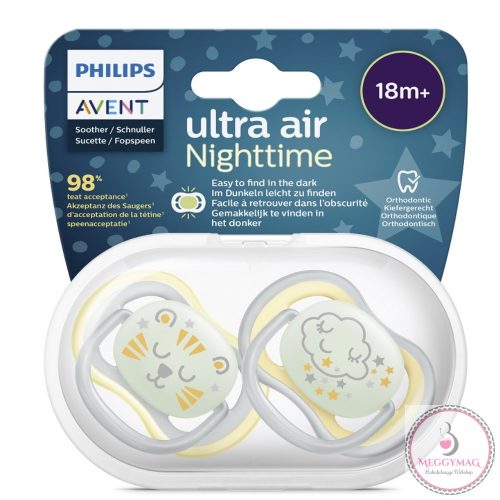Philips AVENT játszócumi ultra air éjszakai 18hó 2db