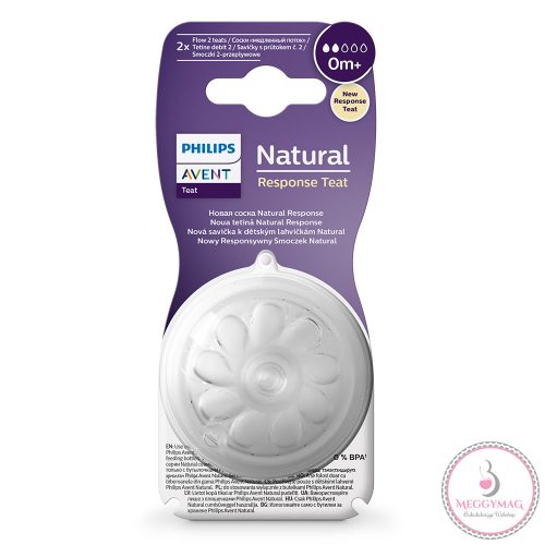 Philips AVENT etetőcumi Natural Response 2db 2 cseppes 0hó