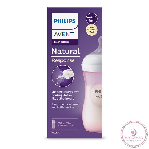 Philips AVENT cumisüveg Natural Response 260ml rózsaszín