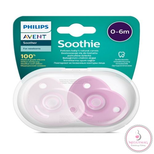 Philips AVENT játszócumi szilikon Soothie 0-6hó lány 2db