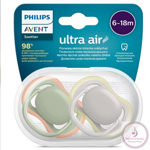 Philips AVENT játszócumi - ultra air 6-18hó neutral 2db