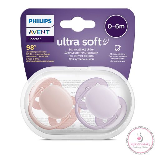 Philips AVENT játszócumi Ultrasoft Premium neutral 0-6hó lányos 2db
