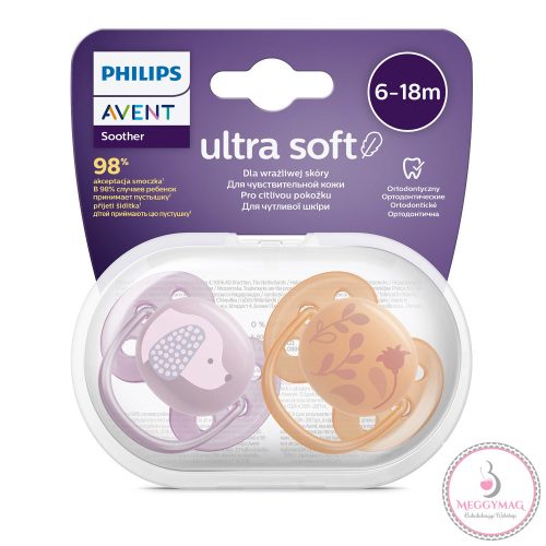 Philips AVENT játszócumi Ultrasoft Premium állatos 6-18hó lányos 2db