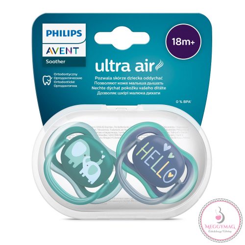 Philips AVENT játszócumi Ultra Air elefántos 18hó fiús 2db