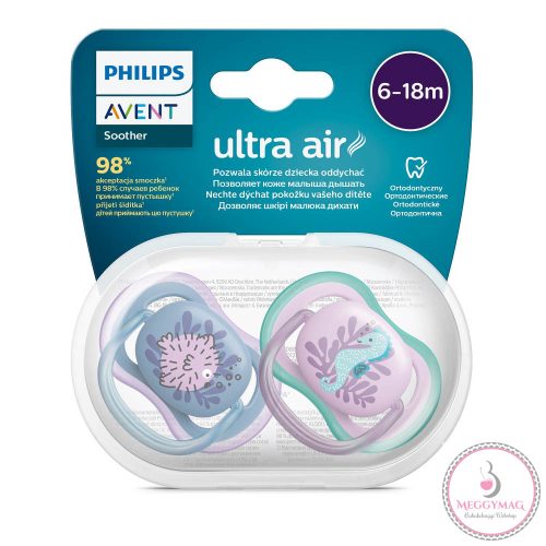 Philips AVENT játszócumi Ultra Air tengeri állatos 6-18hó lányos 2db