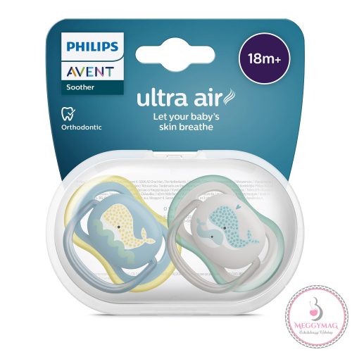 Philips AVENT játszócumi ultra air 18hó bálna 2db