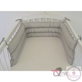   Rácsvédő, "Bordás" egyenes fejvédő kiságyba 180 cm - vintage szürke 