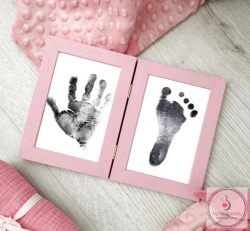 Zsanéros KÉPKERET kéz és lábnyomat megörökítőhöz 10x15 cm rózsaszín UTOLSÓ DARAB! 