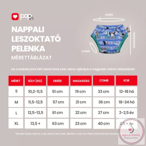 Pop-in leszoktató pelenka - Vörös panda 12,5-13,5 kg L-es