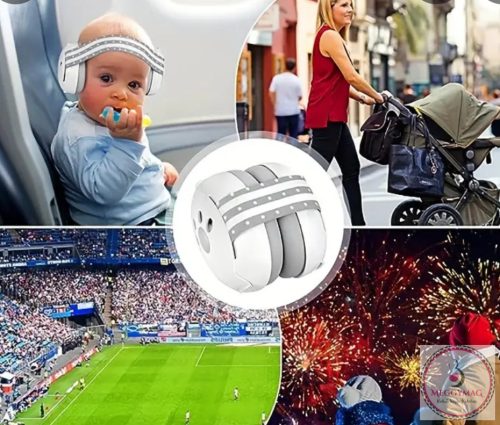 Zajcsökkentő fejhallgató babáknak, ABS/eco-bőr, állítható, biztonságos és kényelmes, hallásvédő, alacsony zajszint 25 Db, + 36 hónap, rózsaszín, KÉSZLETEN A BOLTBAN!