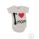 Rövid ujjú feliratos baba body I love Mom 86-os