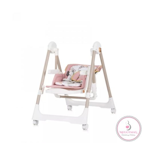 Chipolino Milk Shake 2in1 multifunkciós etetőszék és babahinta - Flamingo