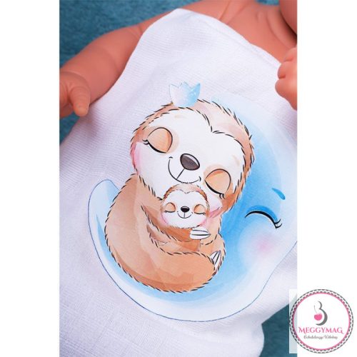 Mintás textil pelenka -  Lajhár szundi