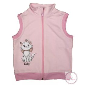 Vékony pamut kislány mellény Marie cica mintával 92-es