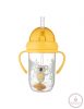 Canpol babies Cseppmentes szívószálas pohár nehezékkel Exotic Animals 270ml 6hó+ sárga