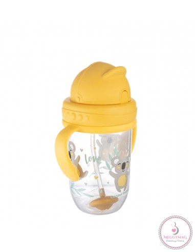 Canpol babies Cseppmentes szívószálas pohár nehezékkel Exotic Animals 270ml 6hó+ sárga