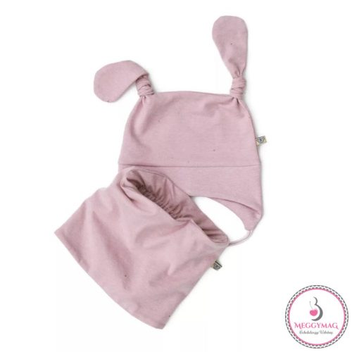 Symbyo baba füles sapka, Púder rózsaszín 36-40 cm (kb. 0-4 hónapos)