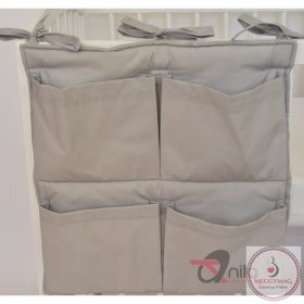 Zsebes tároló kiságyra vintage szürke 