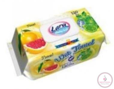 Lara törlőkendő 120 lapos lime-grapefruit -kupakos