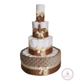 Négyszintes pelenkatorta Mimijo unikornis csokibarna