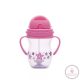 Baby Care szívószálas itató fogantyúval 275ml - Pink/Purple