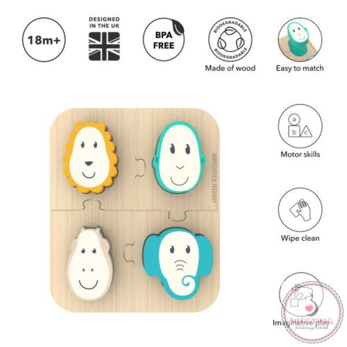 MM ÁLLATOS FORMABEILLESZTŐ FA PUZZLE