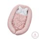 Berrybaby Babafészek szett - Púder minky - fehér csillagos