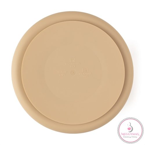 PETITE&MARS Szilikon osztott tányér, kerek Take&Match Desert Sand 6m+