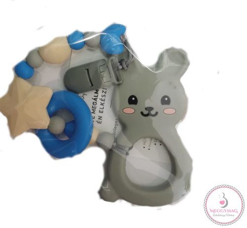 NuskyToys szilikon rágóka nyuszi Kék 