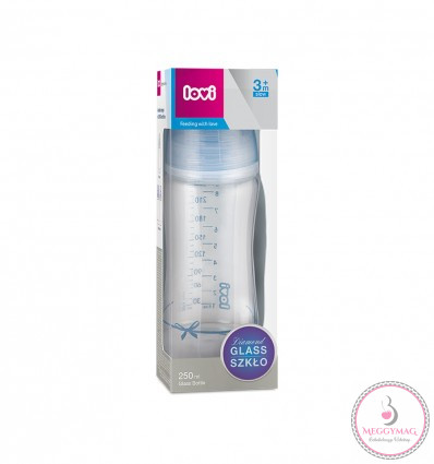 Lovi cumisüveg Diamond Glass 250ml 3hó+ Baby Shower fiú