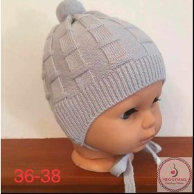 Minimanó megkötős kötött sapka -  36-38 cm