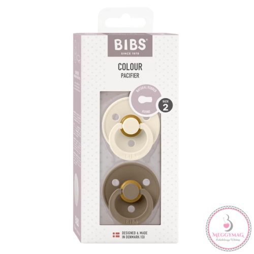 BIBS Colour cumi 2-es szett (Krémfehér/Tölgy), 6-18 hó