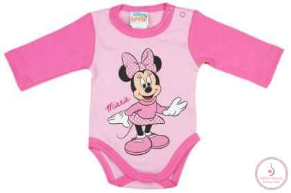 Hosszú ujjú baba body Minnie mintával, 56-os