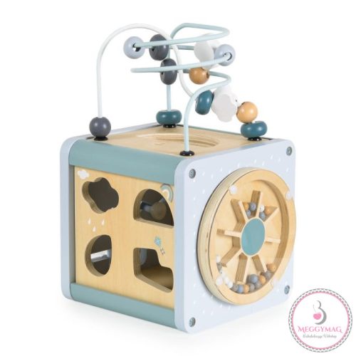 Moni Toys Fajáték fa activity kocka KÉK, KÉSZLETEN A BOLTBAN!