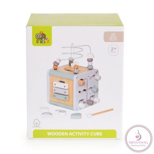 Moni Toys Fajáték fa activity kocka KÉK, KÉSZLETEN A BOLTBAN!