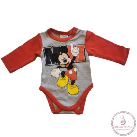 Hosszú ujjú baba body Mickey egér mintával, 56-os 