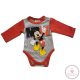 Hosszú ujjú baba body Mickey egér mintával, 56-os 