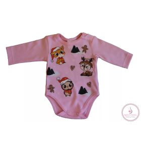 Hosszú ujjú baba body karácsonyi mintával, 68-as