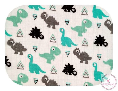 Mintás textil pelenka 70*80 cm Dínó türkiz 