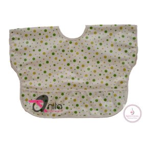 Nóri előke pötyi fehér-zöld