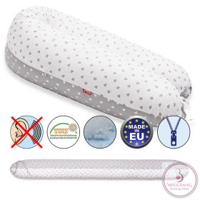   Scamp szoptatós párna univerzális pamut Little Heart White Grey SZPE136