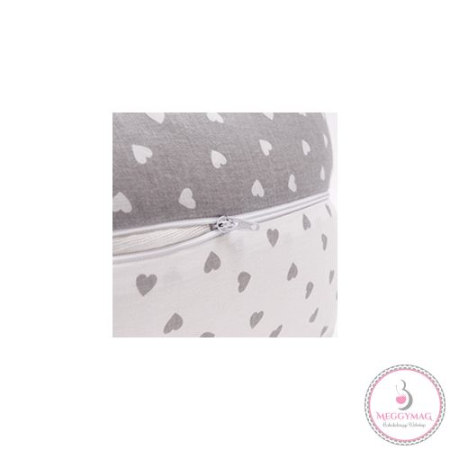 Scamp szoptatós párna univerzális pamut Little Heart White Grey SZPE136