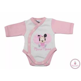   Disney elöl patentos hosszú ujjú baba body Minnie mintával, 56-os